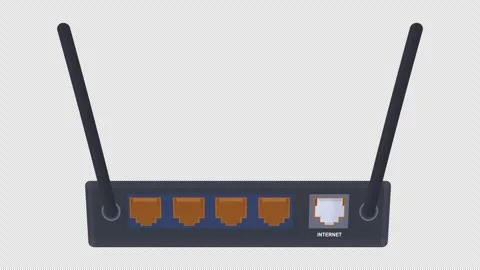 Router. Animation wireless internet connection. Cartoon Stock Footage 246408585