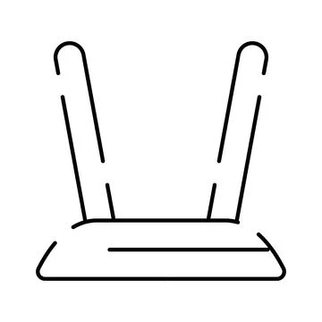 Router with antennas broadcasting wireless technology internet signal Stock Illustration