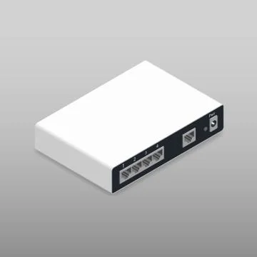 Router, the back side, isometric icon Stock Illustration