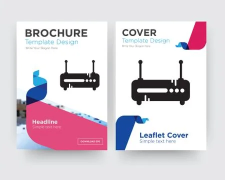Router brochure flyer design template Free Stock Illustration