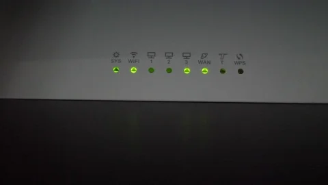 Router clipping network lights Video stock 106028788