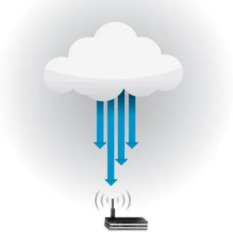 Router cloud computing connection concept illustration design Stock Illustration