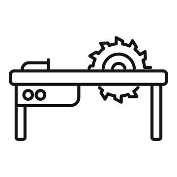 Router cnc machine icon outline vector. Control production Stock Illustration