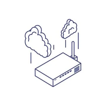 Router communication technology with cloud computing 스톡 일러스트