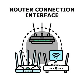 Router connection interface network technology concept Stock Illustration