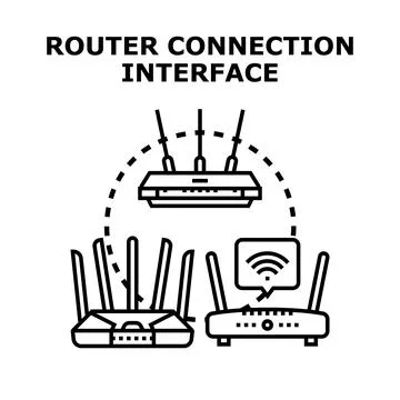 Router connection interface network technology concept Stock Illustration