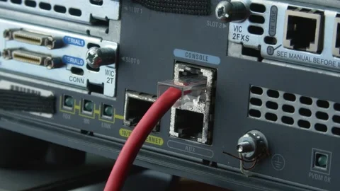 Router Console Cable Port Access Networking Study Lab Equipment Stock Footage 333942023