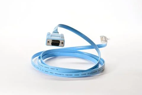 Router console cable on white background Stock Photos