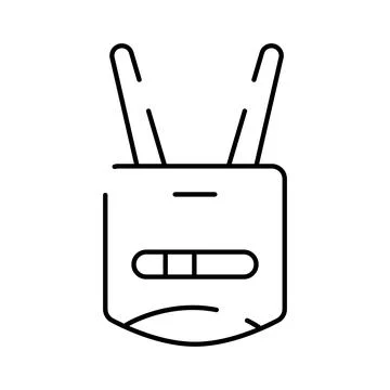 Router device connecting to home internet network line icon Stock Illustration