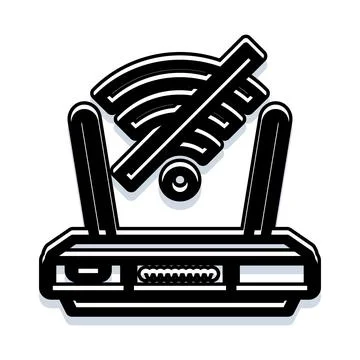 Router device indicating no wireless network signal Stockillustratie