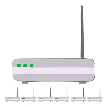 Router dsl modem vector cartoon graphic Stock Illustration