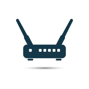 Router flat icon-modem sign-wireless illustration-network illustration-adsl i Stock-Illustration