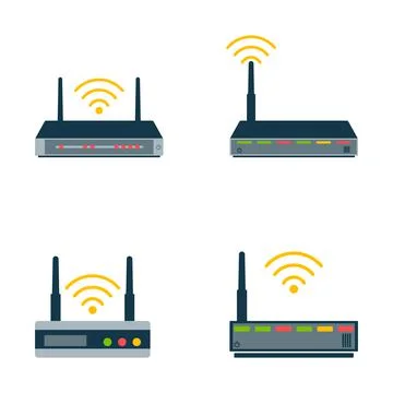 Router flat icon. Vector router. Router and signal symbol. Wi-Fi router Stock Illustration