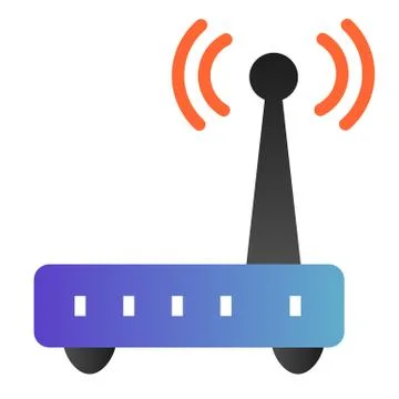 Router flat icon. Wi fi color icons in trendy flat style. Wireless network Stock Illustration