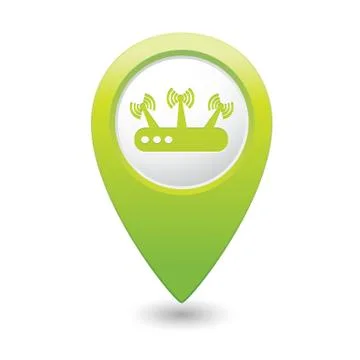 Router GREEN map pointer Stock Illustration