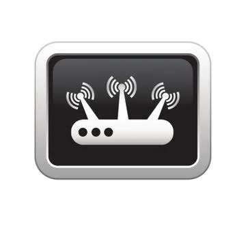 Router icon black Stock Illustration