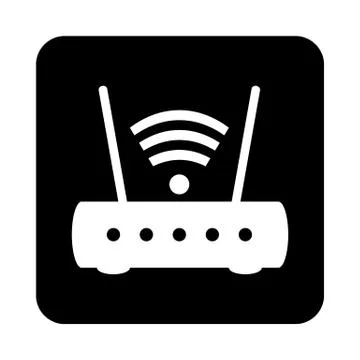 Router icon on black. Stock Illustration