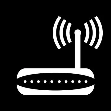 Router icon on black. Stock Illustration