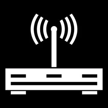Router icon on black. Stock Illustration