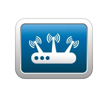 Router icon on blue Stock Illustration