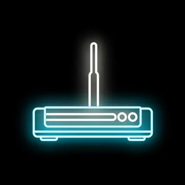 Router icon glowing creating internet connectivity concept Stock Illustration