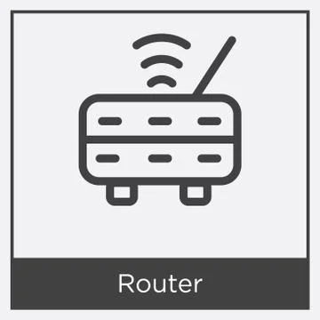 Router icon isolated on white background Free Stock Illustration