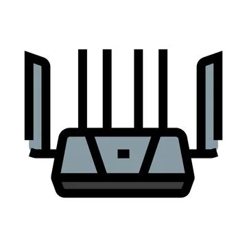 Router icon providing wireless internet connection technology Stock Illustration