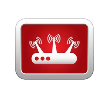 Router icon red Stock Illustration