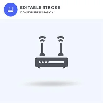 Router icon vector, filled flat sign, solid pictogram isolated on white, logo Stock Illustration