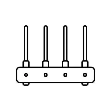 Router icon on white. Illustrazione stock