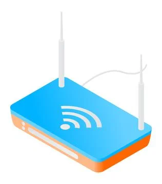 A router internet centre of isometric style Stock Illustration