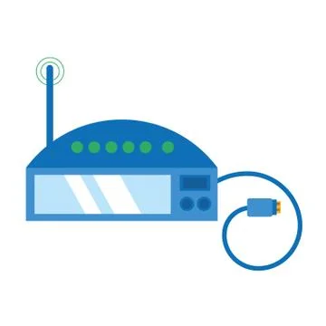 Router internet connection modem usb cable Stock Illustration