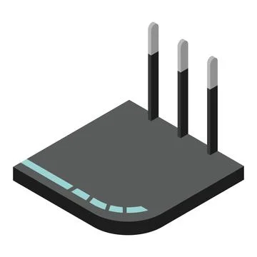 Router isometric icon. Vector wifi router, internet modem for web design Stock Illustration