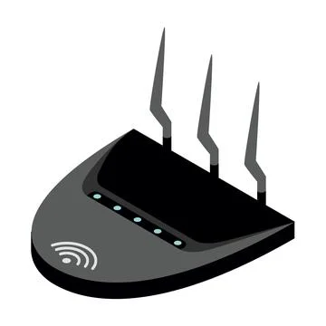Router isometric icon. Vector wifi router, internet modem for web design Stock Illustration