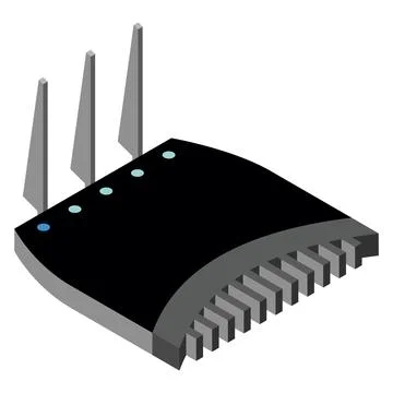 Router isometric icon. Vector wifi router, internet modem for web design Stock Illustration