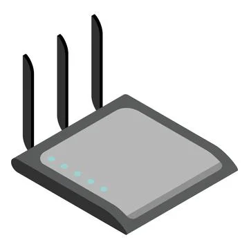 Router isometric icon. Vector wifi router, internet modem for web design Stock Illustration