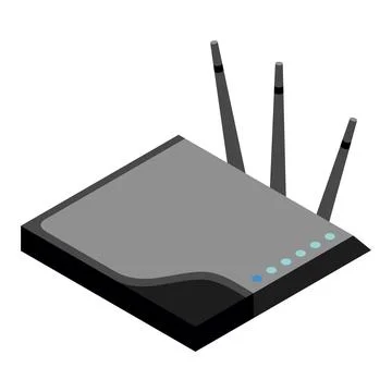 Router isometric icon. Vector wifi router, internet modem for web design Stock Illustration