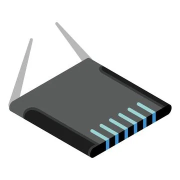 Router isometric icon. Vector wifi router, internet modem for web design Stock Illustration