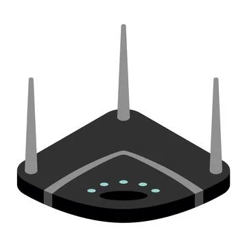Router isometric icon. Vector wifi router, internet modem for web design Stock Illustration