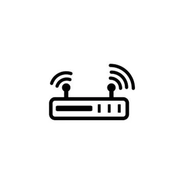 Router Line Icon In Flat Style Vector For Apps, UI, Websites. Black Icon Vector Stock Illustration