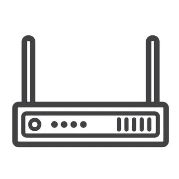 Router line icon, internet and wireless wifi 스톡 일러스트