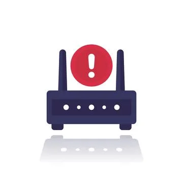 Router, modem error icon, flat vector Illustrazione stock