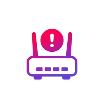 Router, modem error or warning icon Stock Illustration
