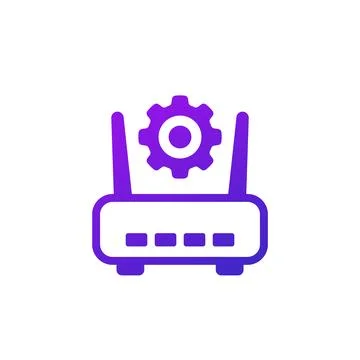 Router, modem settings icon on white Stock Illustration