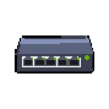 Router network switch pixel art vector illustration Stock Illustration
