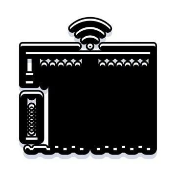 Router networking device transmitting wireless signal icon Stock Illustration