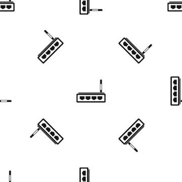 Router pattern seamless black Illustrazione stock