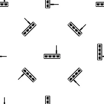 Router pattern seamless black 스톡 일러스트