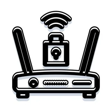 Router providing internet network access and security Stock Illustration