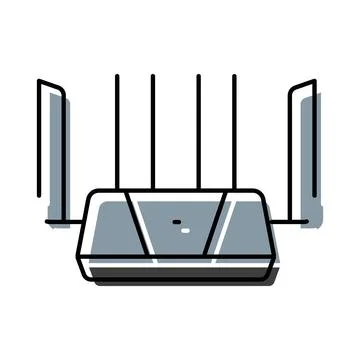 Router providing wireless internet connectivity networking technology concept Stock Illustration